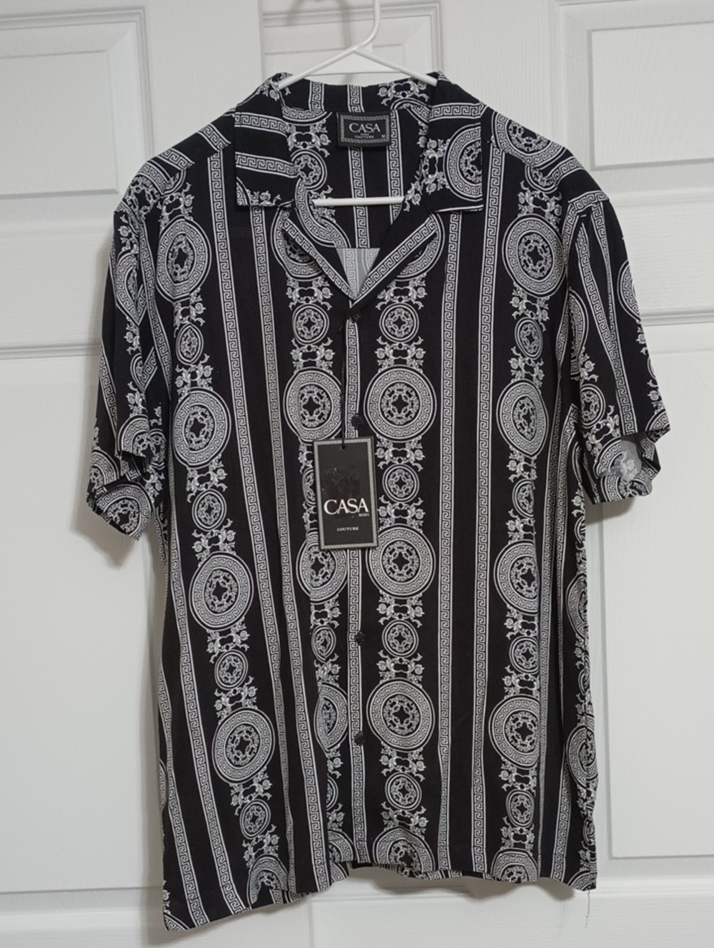 NWT Casa Moda Mens Woven Camp Short Sleeve Dress Shirt. Size:Medium